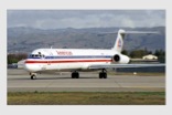 A RenoAir MD83 in AA colors – Once the failure of RenoAir became inevitable, American Airlines bought the company to prevent Southwest Airlines from becoming the dominant carrier in San Jose–which happened anyway.  Since AA operated older MD82's, RenoAir's newer equipment was alien to the AA fleet.  Until the new airplanes could be disposed of, they were painted white in lieu of being polished. 